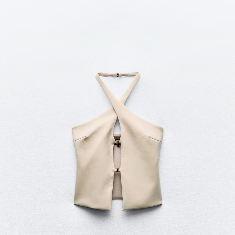 Zara Cream Halter Top